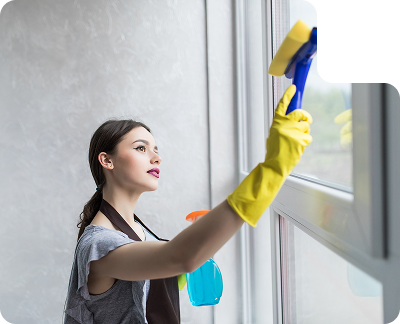 Cleaning living room