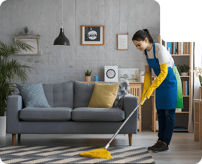 Cleaning living room